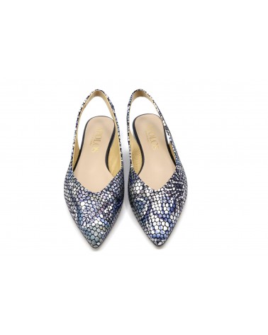 Zapato plano estampado azul