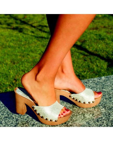 Platinum colored clog