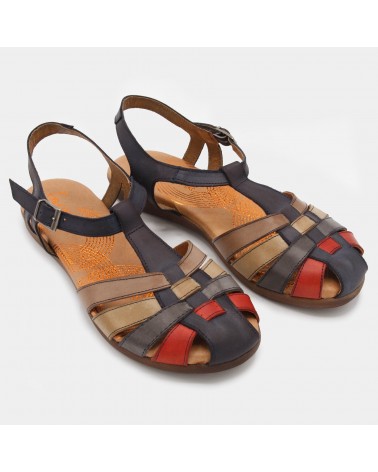 Multi-strip sandal woman