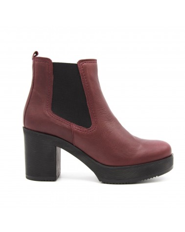 Elastic heeled boot red