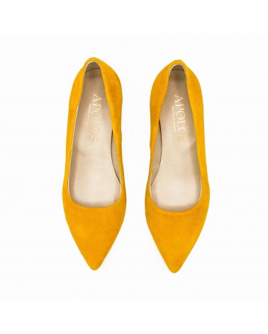 Zapato salón ante amarillo Zapato salón ante amarillo