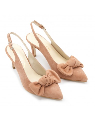 Zapato salón ante nude