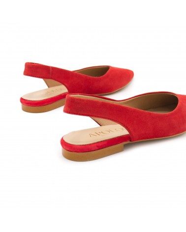 Red open flat shoe