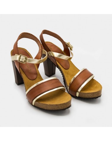 Camel high-heeled sandal