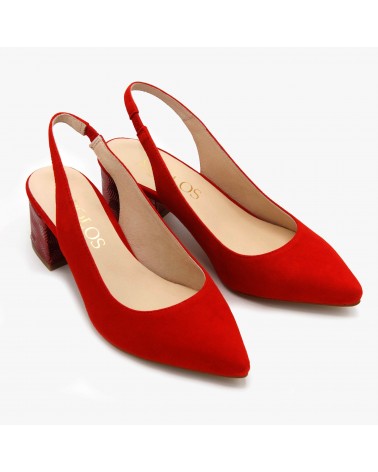 zapato rojo destalonado