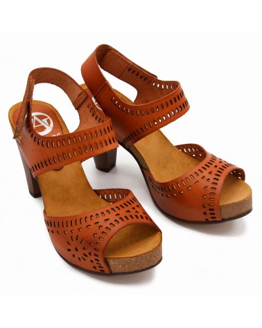 Stamped leather sandal