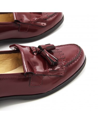 Burgundy tassel moccasin shoe