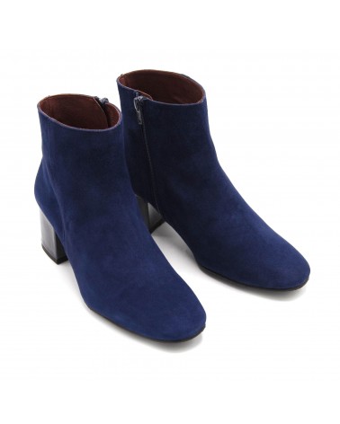 Blue Satin ankle boot