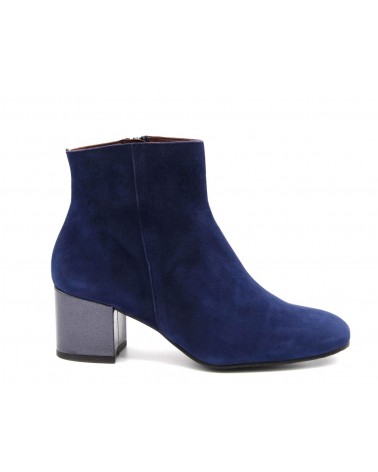 Blue Satin ankle boot