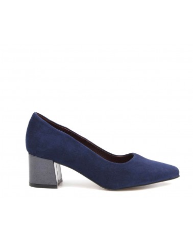 Zapato ante salón azul