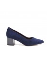 Zapato ante salón azul