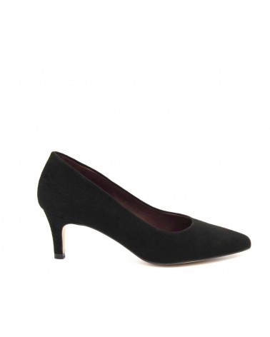 Black stiletto suede shoe