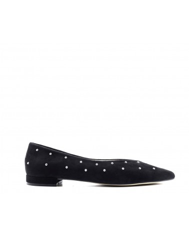 black suede studded shoe