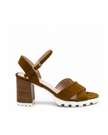 Leather crossover sandal