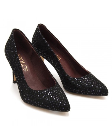 Zapato salón con reflejos negro