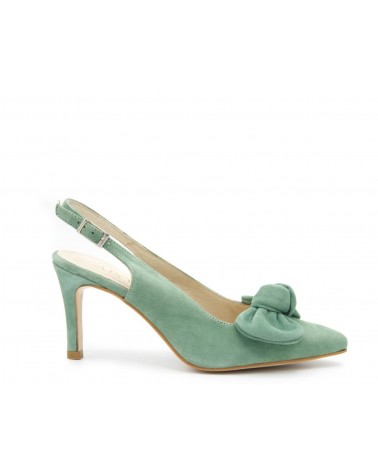 Mint green suede lounge shoe