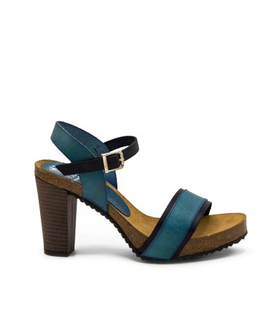 Blue high-heeled sandal