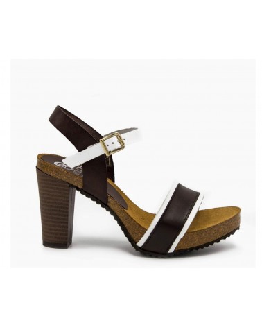 Brown high-heeled sandal