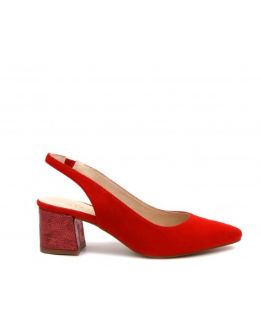 zapato rojo destalonado