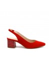 zapato rojo destalonado