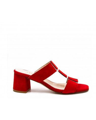 Clog with red heel
