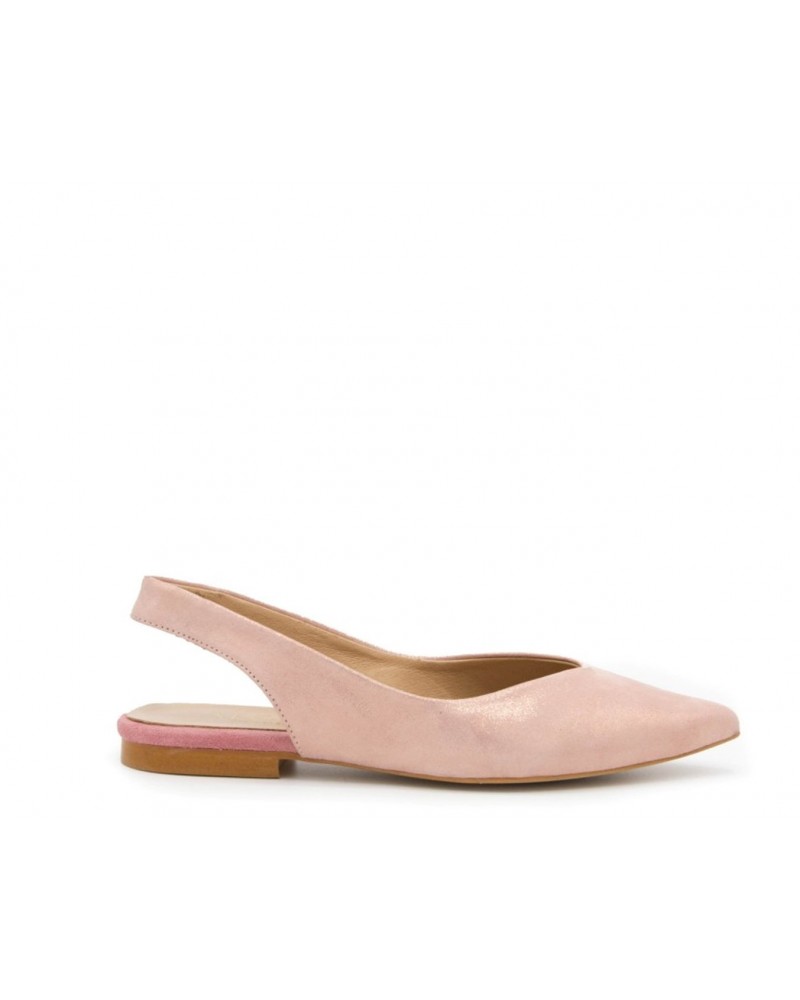 Pink open flat shoe