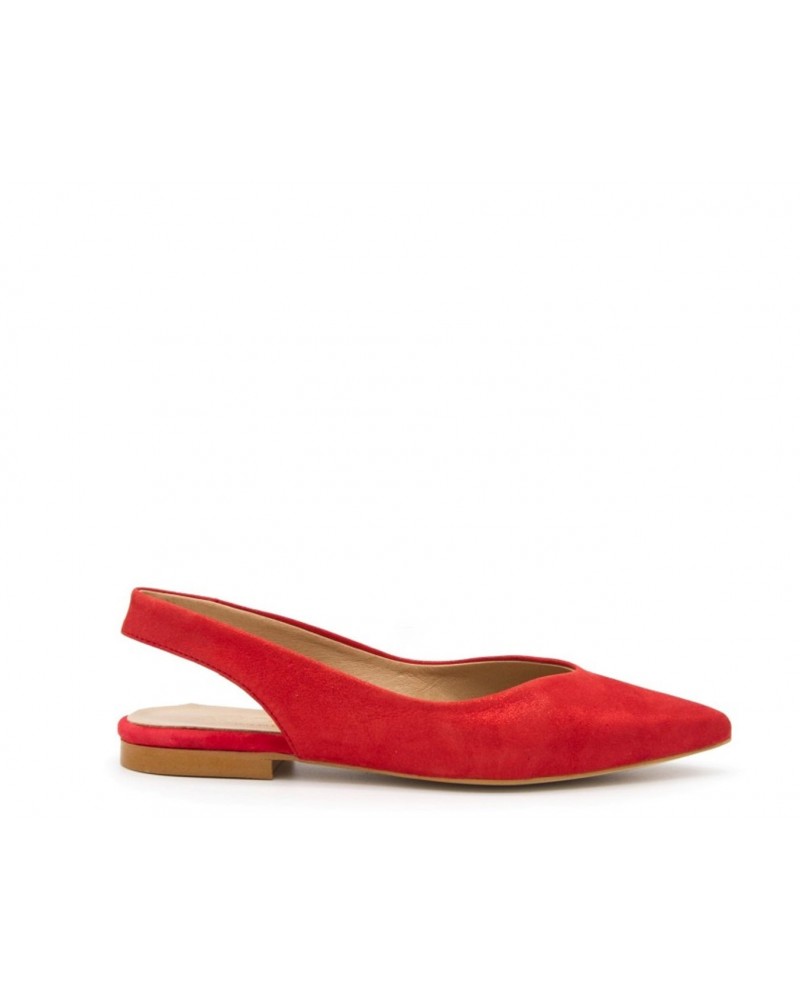 Red open flat shoe
