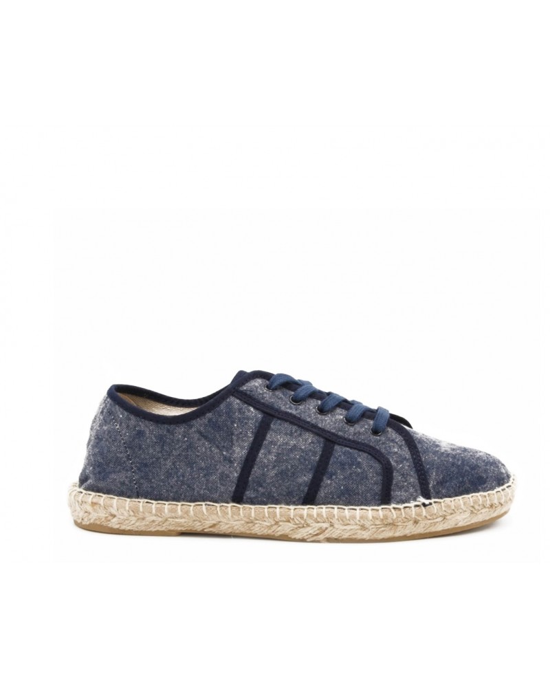 Zapato de lona piso esparto azul