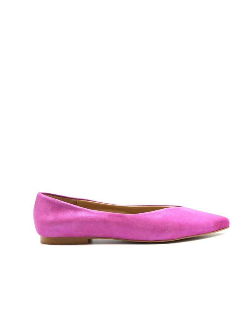 Zapato plano en punta de Piel Marrón