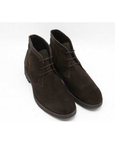 Lace-up split leather boot