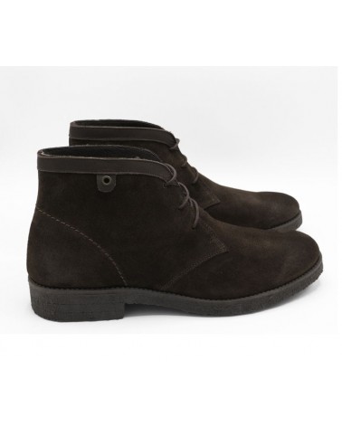 Lace-up split leather boot