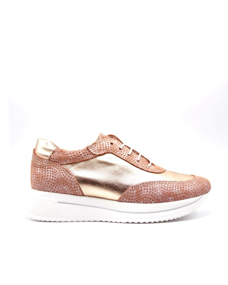 Sneaker combinado de piel para mujer