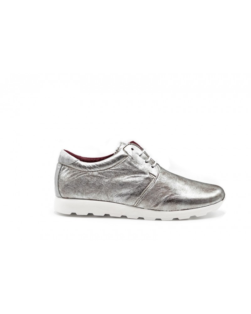 Metallic sporty blucher for woman