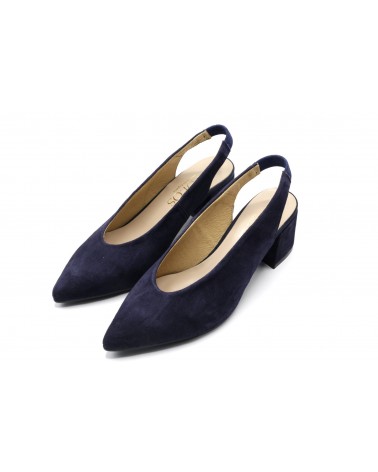 Zapato salón destalonado mujer ante. Fabricado en España. Apolos.