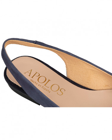 Bailarina plana destalonada fabricada en piel. Hecha en España. Apolos