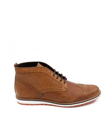 Botín hombre cuero con cordones fabricado en piel. Muy original. Apolo