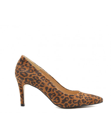 Salón de tacón leopardo Perdita. Stiletto de piel. Apolos zapatería.