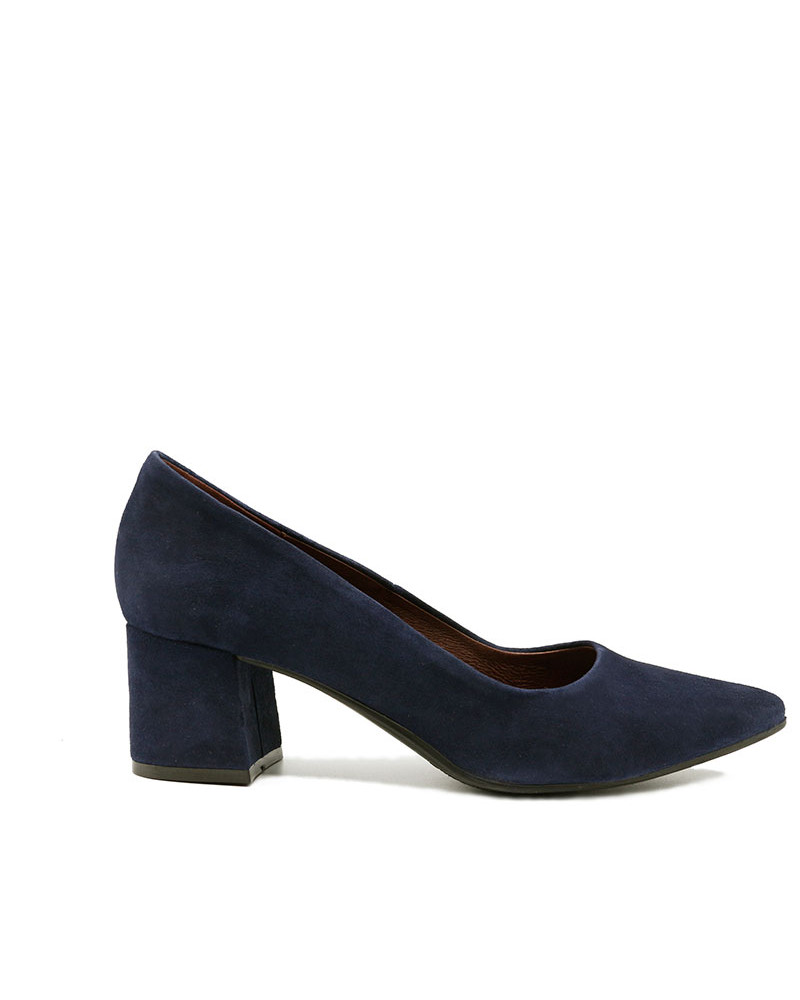 Zapato salón ante Aurora. Salón de tacón bajo cómodo. Apolos zapatería