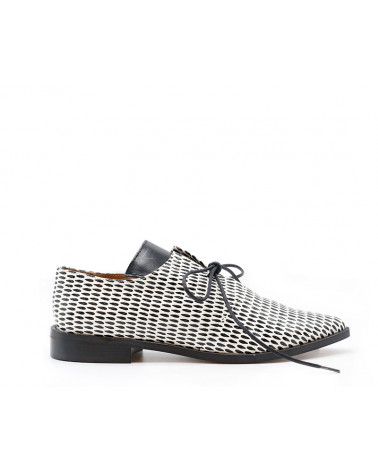 Zapato cordones blucher piel combinado lagrimas |  Apolos