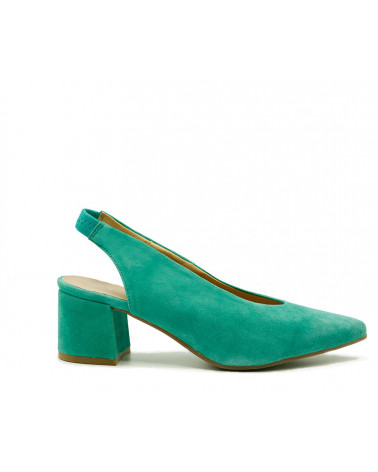 Zapato salón destalonado mujer ante. Fabricado en España. Apolos.