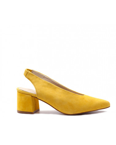 Zapato salón destalonado mujer ante. Fabricado en España. Apolos.