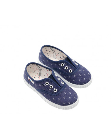 Zapatilla de lona estampada para niño con elástico. Apolos
