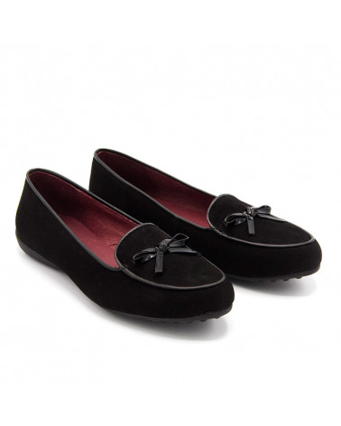 Manoletina de ante con lazo. Fabricado en España. Apolos zapatería.