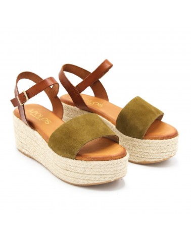 Sandalia de esparto verde