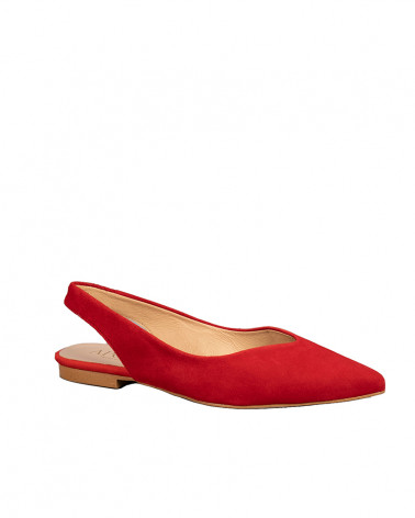 Bailarina plana destalonada fabricada en piel. Hecha en España. Apolos