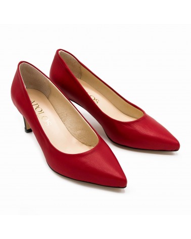 Zapato salón napa rojo