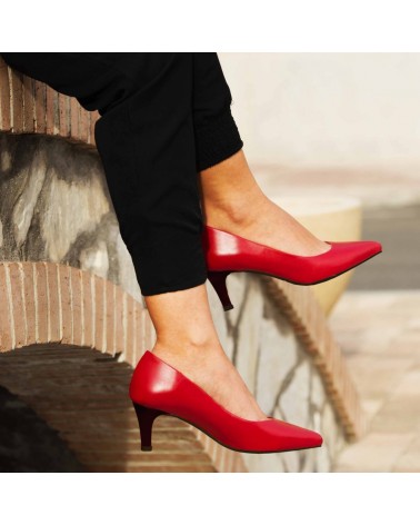 Zapato salón napa rojo