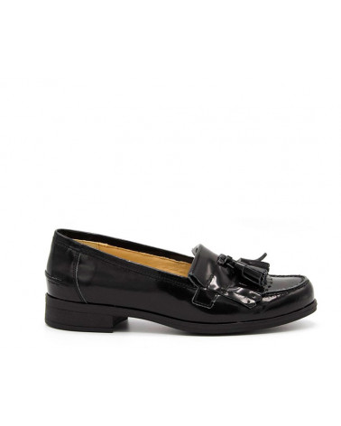 Zapato mocasín castellano piel borlas. Fabricado en España. Apolos