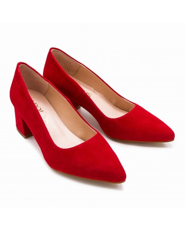 Zapato salón ante rojo