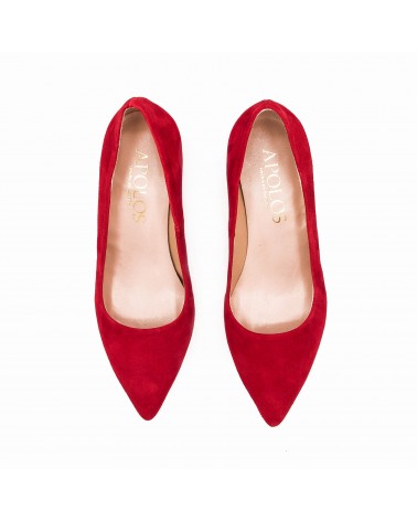 Suede lounge shoe red